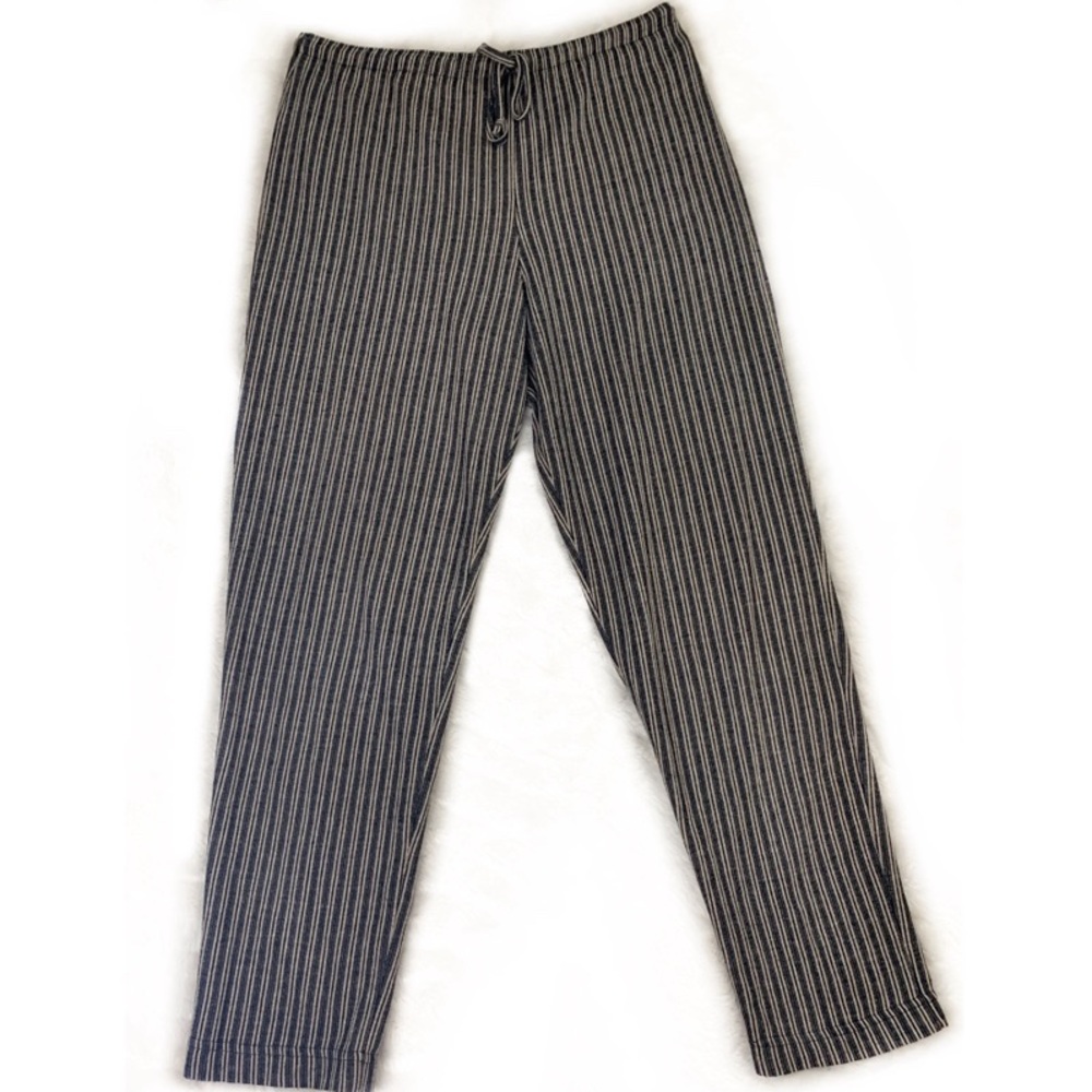 black/white pinstripe capris *read description*